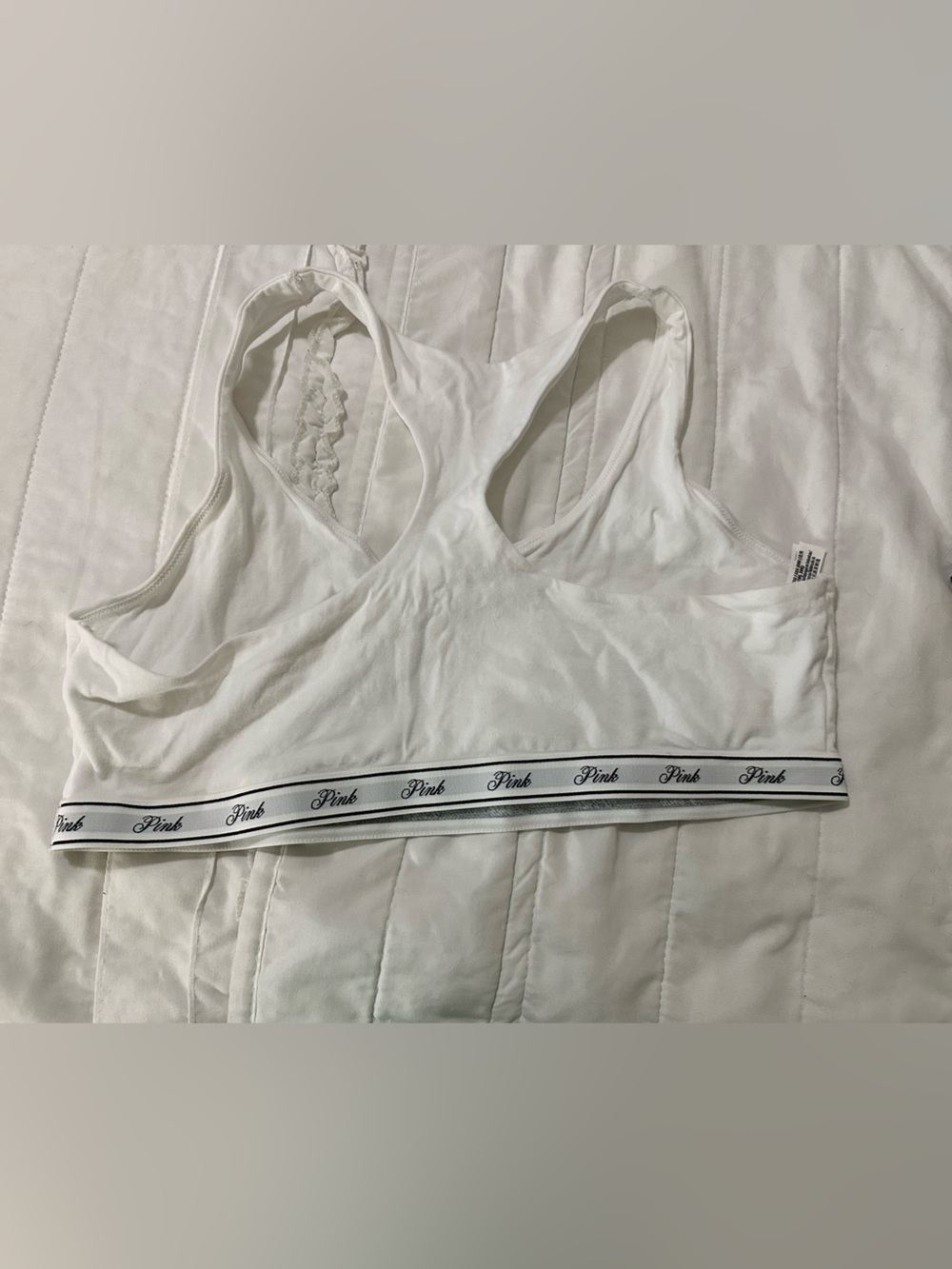 Victoria's Secret Pink White Racerback Bralette
